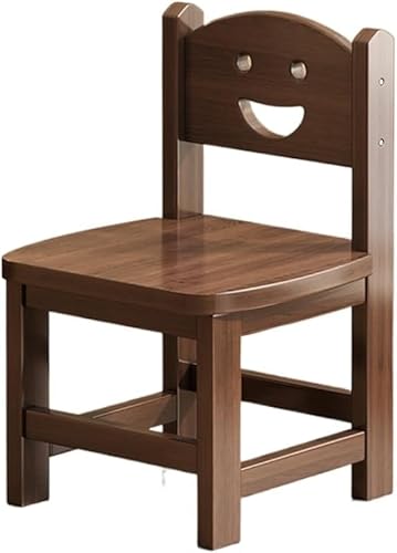 GEBYUI 木製ミニ児童椅子 背もたれ付き茶色小屋スタイル 児童食事用低 3-6 歳向け安定構造 家庭キッチン・幼稚園・子供部屋用 ?保塗装防滑