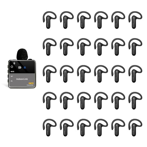 IndoorLink Lavalier Wireless Tour Guide System, Tour Guide Audio System, Noise Reduction,Wireless Tour Guide Headsets for School Teaching, Factory Visit, Museum Visit, Exhibition, Court. (1T30R)