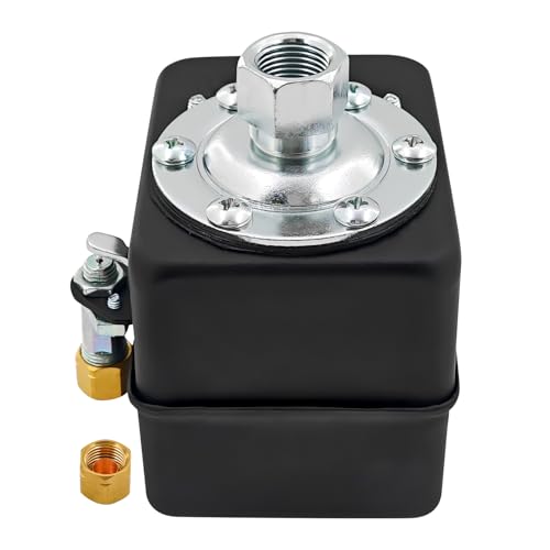 Buxatina 69HAU3 30-40 PSI Heavy Duty Air Compressor Pressure Switch with Unloader Valve Replacement for Hubbell Air Compressor Pressure Switch 69HAU3 Supports AC 120/240/600V DC 32/120/240V