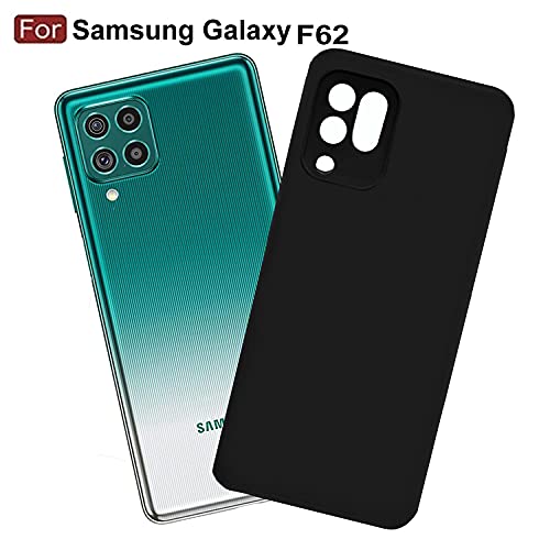 Image of Mobile Back Cover Case for Samsung F62 (Silicone Case|CameraProtection|Black SC1510)