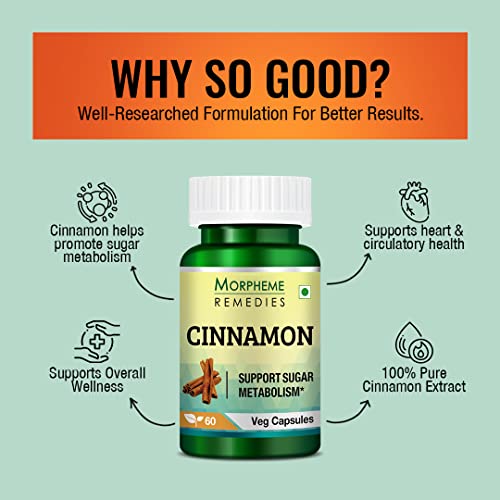 Image of Morpheme Cinnamon 500mg Extract 60 Veg Caps - 3 Bottles