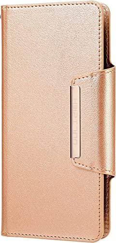 Étui iPhone 14 Pro cuir or avec coque détachable magnétique élégante