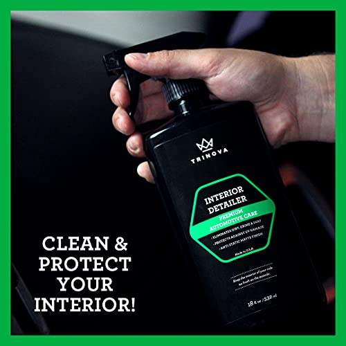 TriNova Interior Quick Detailer - Stain Remover, Dashboard Cleaner and Protectant, Car Vinyl, Rubber, Leather Cleaning tool. 18oz - Thumbnail 3