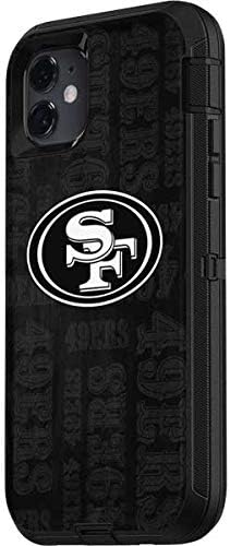 Skinit Decal Skin Compatible with OtterBox Defender iPhone 11 Case - Officially Licensed NFL San Franciso 49ers Black & White Design