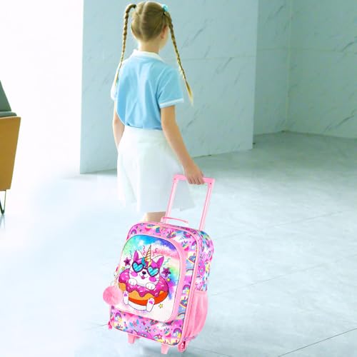 gxtvo Kids Luggage with Wheels for Girls, Cute Cat Rolling Carry on Suitcase for Toddler Children