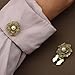 ViVDuo Vintage Style Flower Button Cover Cufflinks with Pearl Center, Brass Alloy, Gold and Silver, Extra Large, 2 Piece Set Snap-on Cufflinks for Wedding and Business Shirts (Gold-Tone)