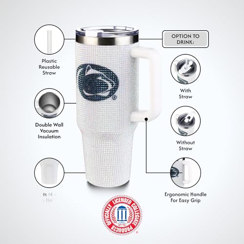 Image of The Memory Company Officially Licensed 40oz White Bling Game Day Tumbler, Penn State University