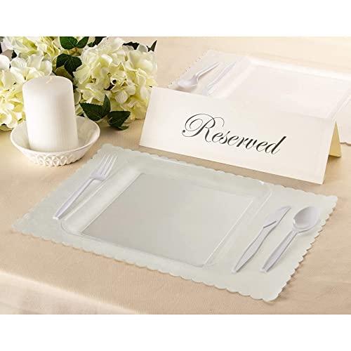 Scarsdale Supplies 10 X 14 Paper Placemats With Scalloped Edges | Disposable Converting Dining Table | Decorative, Personalized, Creative, Plain, Stylish (Grey 50) #TOP1