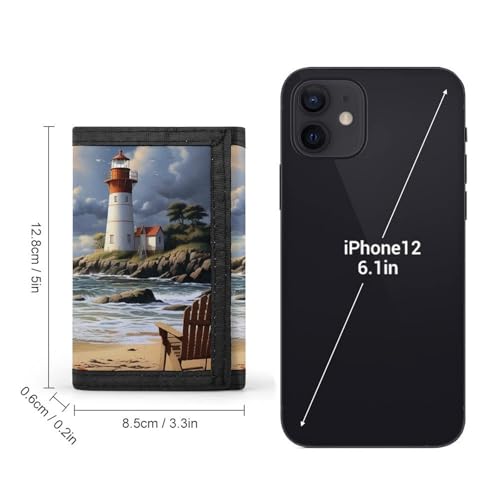 Sea Lighthouse Sandbeach Trifold Wallet Coin Purse With 8 Card Slots Credit Card Holder Divided Billfold Wallet2