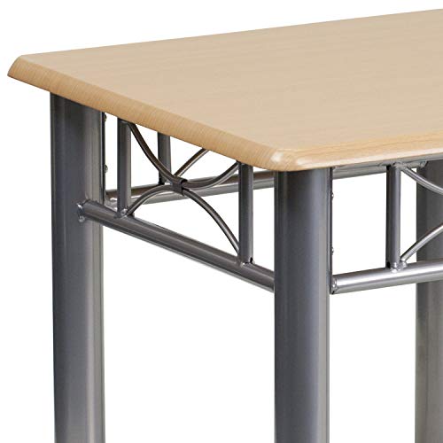 Flash Furniture Troy Natural Laminate End Table With Silver Steel Frame #TOP3