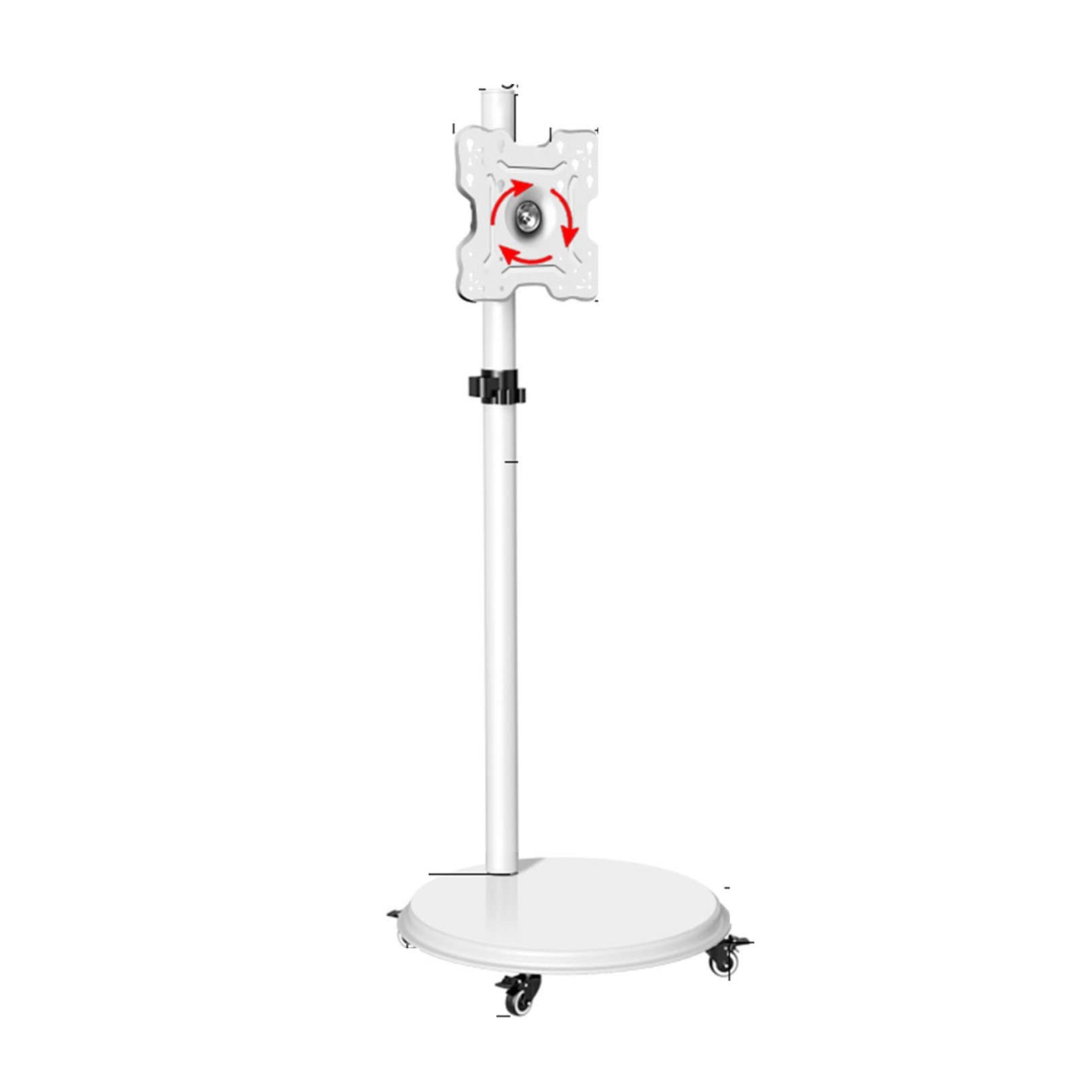 Soporte de TV móvil blanco ajustable para pantallas LCD de 24 a 43 pulgadas en suelo