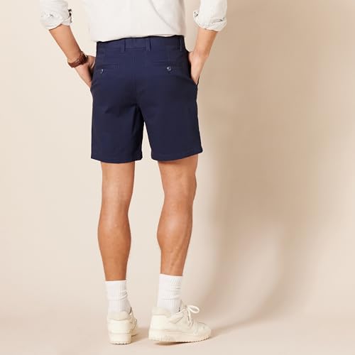 Amazon Essentials Men's 7" Cotton Blend Stretch Chino Shorts, Navy, 34 by Amazon Essentials - Used condition - Image 2