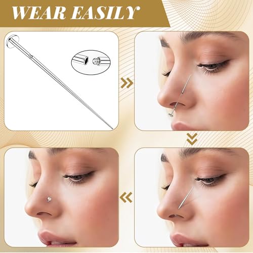 Nymora Piercing Set 10 Stück, Piercing Zange & Kugel Aufdreher, Piercingzange Werkzeug zum Öffnen und Wechseln, Piercing Zubehör für Ohr und Nase