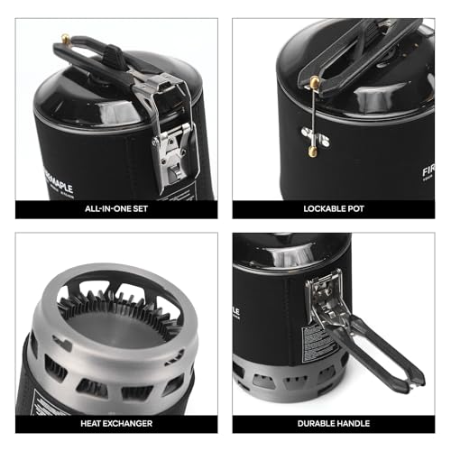 Image of Fire-Maple inchFixed Star 3 inch Personal Cooking System | Pot /Jet Burner Stove System with Electric Ignition | Ideal for Hiking, Camping, Backpacking, Fishing, Hunting Trips and Emergency Use, Black