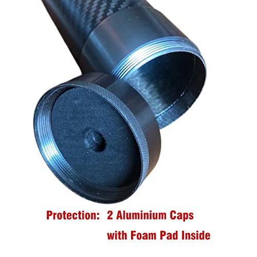 Carbon Fiber Fly Rod Tube Travel Case Fit Size 4 Pcs 9 Ft Fishing Rod, Light And Tough Protect Rod From Scratching, Weave Pattern Matte Surface Look, 2 Aluminium Caps Protection #TOP2