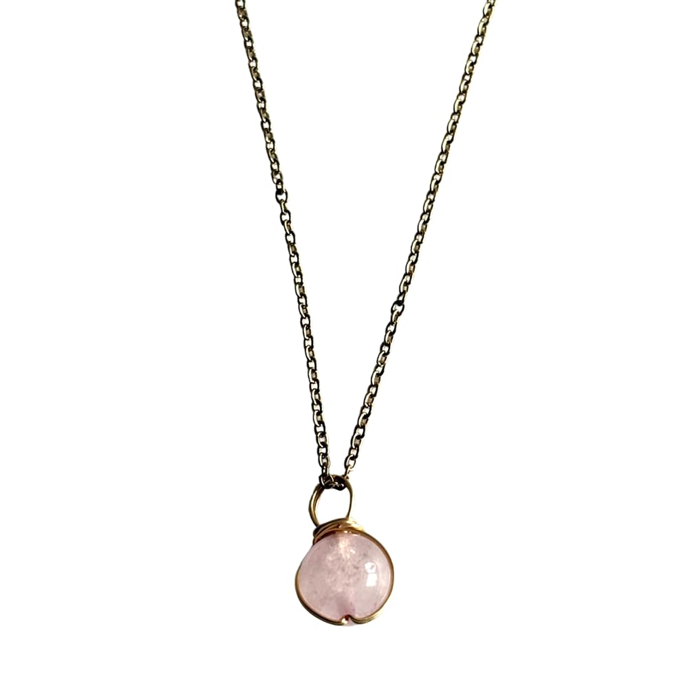 VIE Halo Gemstone Pendant, Sphere, Rose Quartz