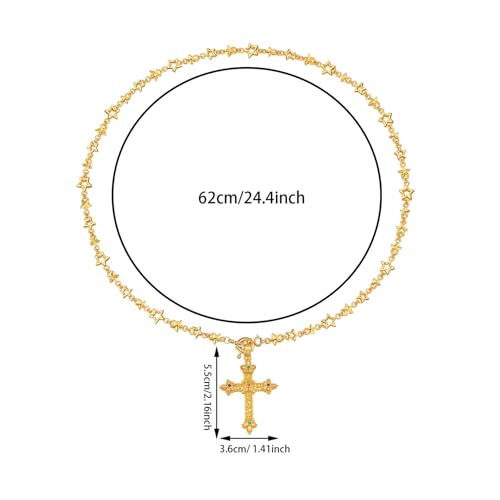 GZQ Gold Cross Necklaces for Women,Christian Baptism Religious Faith Jewelry Gifts for Mother's Day Birthday Daily Wear (N5-6) — view 5