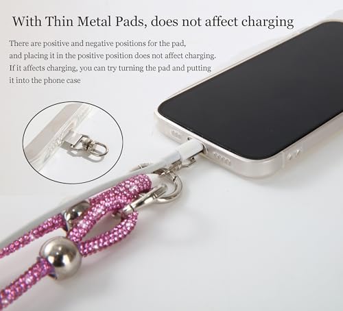Fashowlife Bling Phone Lanyard Crossbody Shoulder Strap Replacement Belt Diamond Bag Handbag Strap, Pink by Fashowlife - Used condition - Image 3