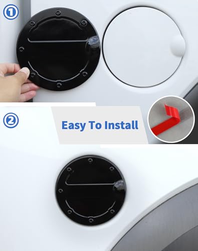 Fit for 2009-2014 Ford F-150 Fuel Gas Filler Tank Door Cap Cover, Black Gas Tank Cap Fuel Filler Door Cover Trim Exterior Accessories by DSWSQ - Image 8