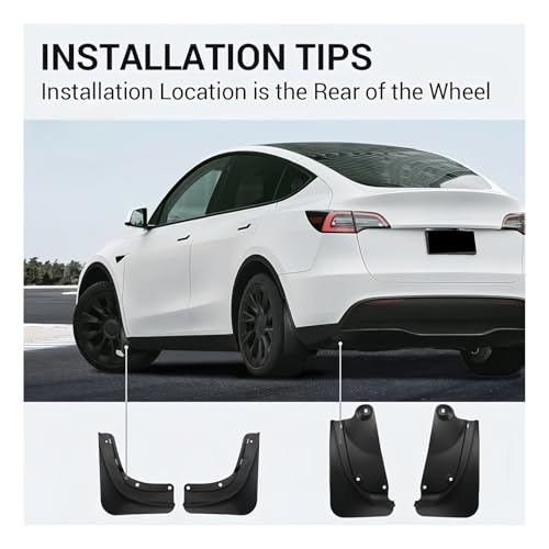 Evita salpicaduras con estos guardabarros para Tesla Model Y y Model 3 hechos de material PP resistente 4