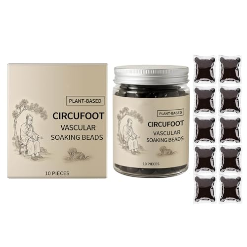 Bioequis Herbal Beads, Circu Foot Vascular Soaking Beads, All-Natural Relaxation Ginger Mugwort Foot Soak to Soothe Tired Feet & Legs, Muscle Comfort, Natural & Non-irritating (103g, Count, 10)
