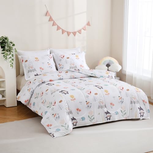 Image of Yibeizi Woodland Animals Comforter Full Kids Forest Bedding Set