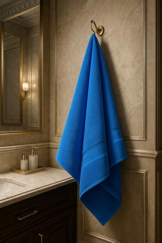 Image of Bombay Dyeing Towel 100% Cotton Tulip Bath Turkish Towel | 450 GSM, Super Soft & Ultra Absorbent | 75cm x 150cm | Hand Washable & Machine Washable (Swedish Blue)