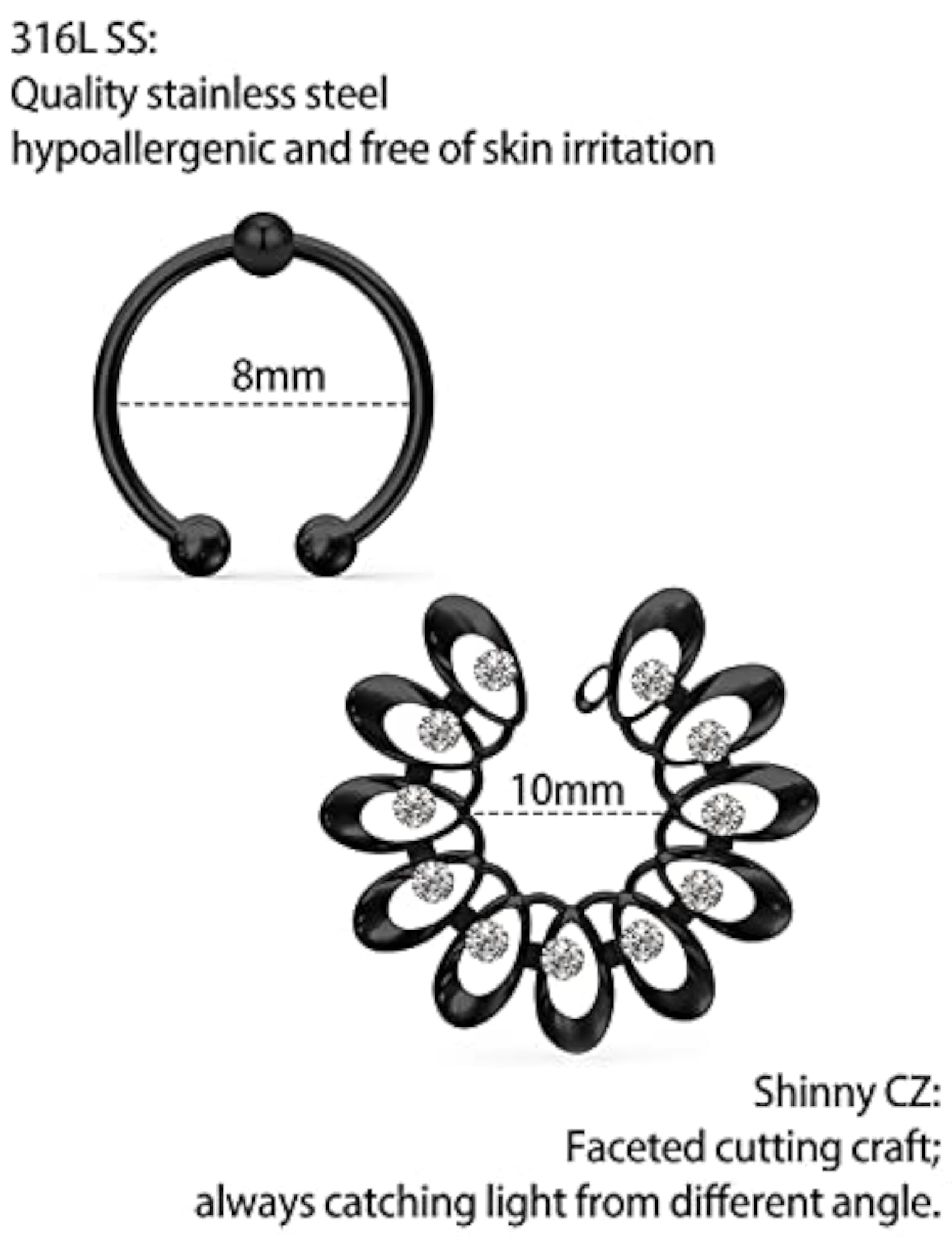 Fake Nipple Piercing Non-Piercing Nipple Rings