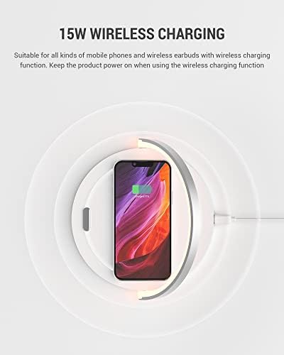 LED Desk Lamp with Wireless Charger, COLSUR Table Lamp with Touch Control, 3 Brightness Levels, Cell Phone Holder and Eye-Caring Night Light for Kids Adult Home Bedroom Office