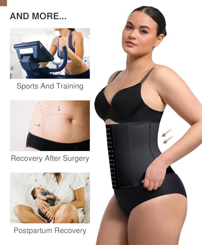 Image of Waist Trainer for Women Latex Underbust Waist Cincher Corset, Tummy Control Corset Sport Girder Hourglass Body Shaper