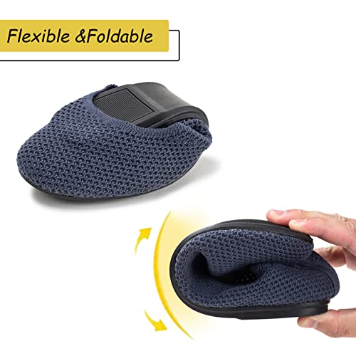 Image of Frank Mully Women's Ballet Flat Shoes Knit Dress Shoes Round Toe Slip On Ballerina Flats for Woman Low Wedge Comfort Soft