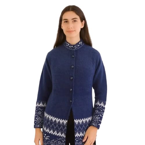 Women's Woolen Long Cardigan | Warm Winter Button Front Sweater with Ethnic Pattern | Full Sleeve Stylish Knitwear-picture-45