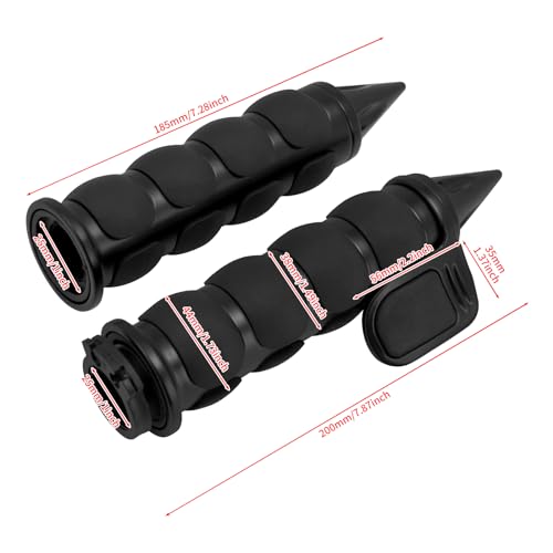 HDBUBALUS Motorcycle Hand Grips 1 Inch Handlebar Throttle Grips 25MM Rubber Fit for Harley Dyna Softail Touring Road King Electra Glide Sportster (Black) by HDBUBALUS - Image 5