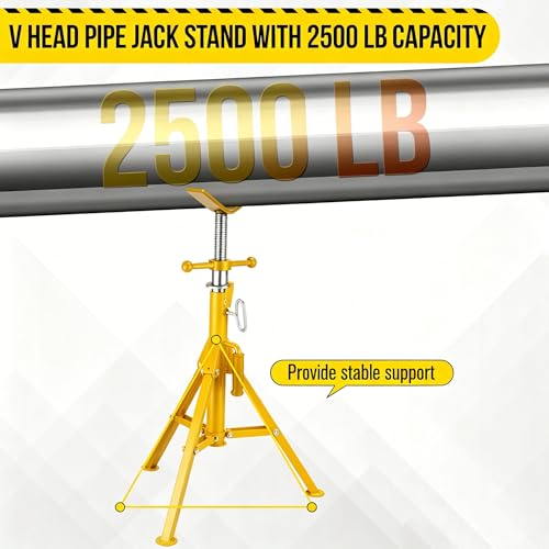 Garvee V-Head Folding Tripod Pipe Jack Stand #TOP17