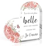 Cadeau Mamie,Idee Cadeau Pour Grand Mere Idée Noel Noël Mamie Anniversaire Cadeaux Pour Fête Des Mamies Saint Valentin Merci Personnalisé Grand Parent Original Acrylique Femme