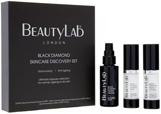 Black Diamond Skincare Discovery Gift Set | Contains Peptide Cleanser 50ml, Energizing Serum 15ml & Moisture Complex 15ml | Brightening & Hydrating Routine for All Skin Types