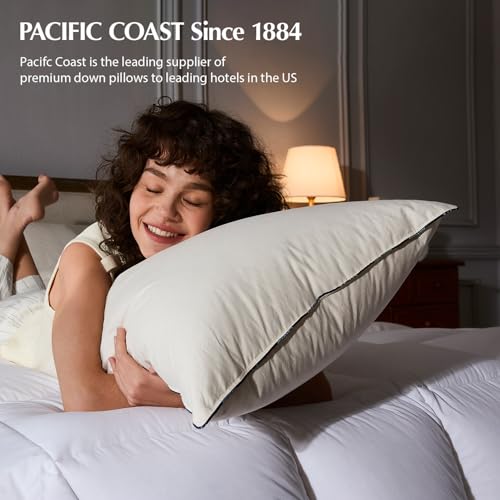 Pacific Coast Down Pillow, Luxury Hotel Collection Bed Pillow for Sleeping, King Size of 1, 100% Organic Cotton Shell, 650 Fill Power, 23 OZ, Medium Loft Soft Pillows, Suit for Back Sleepers by Pacific Coast - Used condition - Image 7