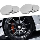 Melakee Car Wheel Center Caps Cover Kit Outer 65mm 2.56 inches Inner 61mm 2.41 inches Snap-in Universal Plastic Wheel Hub Covers Decor Kit Cars Rims Center Hub Cover Caps Accessories, 4PCS Silver