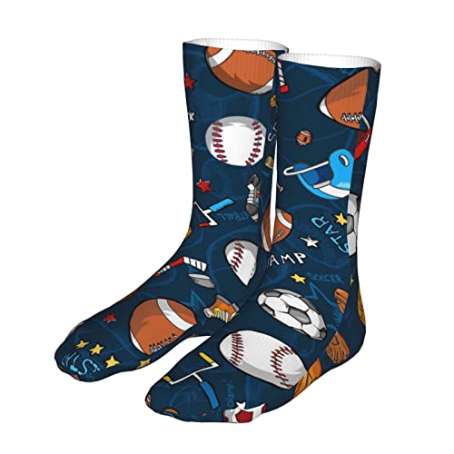 Evius Blijf stijlvol en comfortabel met sporthonkbalwedstrijdsokken voor mannen en vrouwen - de perfecte casual compressiesokken voor halverwege de kuit met trendy modieuze print tot halverwege de - Afbeelding 3