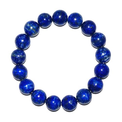 12mm Lapis Lazuli Bracelet | Natural Royal Blue Throat & Third Eye Chakra Crystal Gemstone Beads - Handmade Meditation Protection Jewelry | Beading Tool Kit - Fits for 7.5-8.5