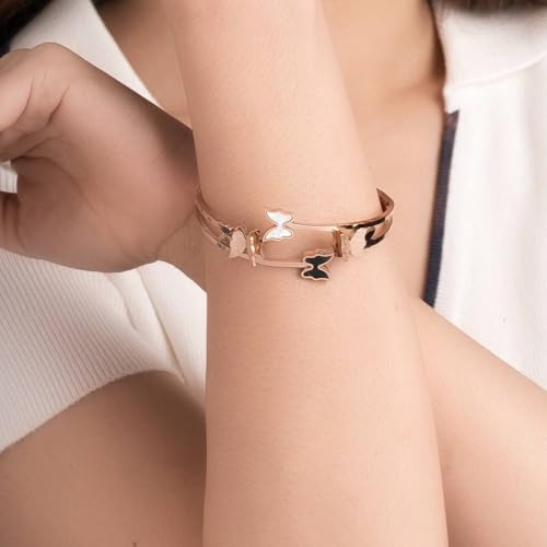 Image of PALMONAS Butterfly Rose Gold Bracelet for Women - Gift for Girls & Women | Waterproof & Anti-Tarnish Bracelet
