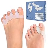 Separador Dedos Pie y Corrector de Juanetes Pack de 4 - Separador de Dedos de Gel - Para Aliviar el dolor contra Hallux Valgus - Talla Unica Adaptable Para Hombre y Mujer para ambos pies - 0% BPA