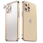41 eFWlCmOS. SS150 HYAIZLZ-Designed-for-Gold-iPhone-12-Pro-Max-Case-with-Camera-ProtectionSupport-Wireless-Charging-Slim-Thin-Silicone-Shockproof-Protective-Phone-Case-Cover-for-WomenMenElectroplated-Frame