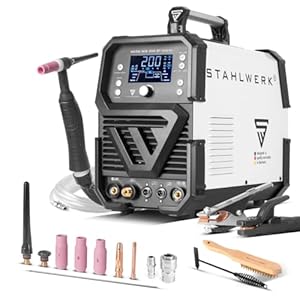 STAHLWERK Lasapparaat 2-in-1 combi AC/DC WIG 200 ST – digitaal, WIG & MMA 200 A, HF-ontsteking, spot-functie, Clean-modus, IGBT, digitaal display en externe aansluiting