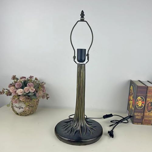 HCZKIUJY Base di Ricambio per Lampada da Tavolo, Solo Base in Resina Vintage per Lampada da scrivania, Alta 42 cm, Adatta per paralumi in Vetro colorato Stile Tiffany da 25 cm.