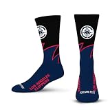 For Bare Feet NBA LOS ANGELES CLIPPERS Black Wave Crew Sock Team Color Large