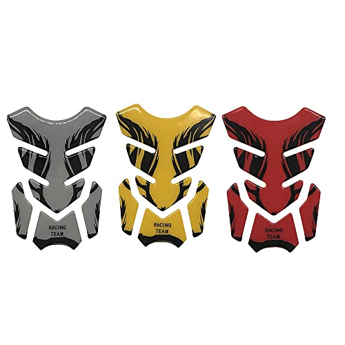 tapete de moto,ERYUE Prata Vermelho Ouro 3D Tanque de Óleo Combustível Da Motocicleta Almofada Do Ta