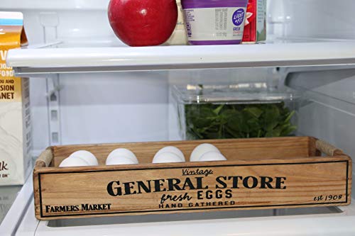 Wooden Egg Holder Crate Storage Box Rustic Farmhouse Decor For One Dozen (12) Eggs #TOP3