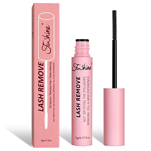 Fenshine Lash Remover, Cluster Lash Glue Remover, DIY Eyelash Extension Remover, Eyelash Glue Remover for False Eyelashes Self-Use Gentle Soothing Non-Irritating Eye Cleanser Oil (5g, Lash Remover)