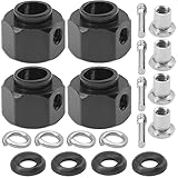 ShareGoo Aluminum RC 12mm Hex Extended Wheel Hex Hub Extension 8mm Offset Spacers Compatible with Traxxas TRX4 TRX6 1/10 RC Crawler (8mm, Black)